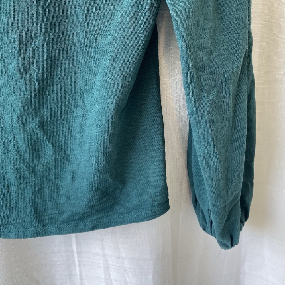 NATION LTD Women’s XS Green Sabine Balloon Puff Sleeve Casual Pullover Tee - Picture 11 of 12